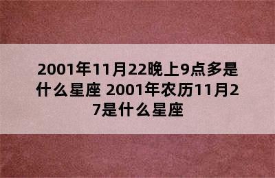 2001年11月22晚上9点多是什么星座 2001年农历11月27是什么星座